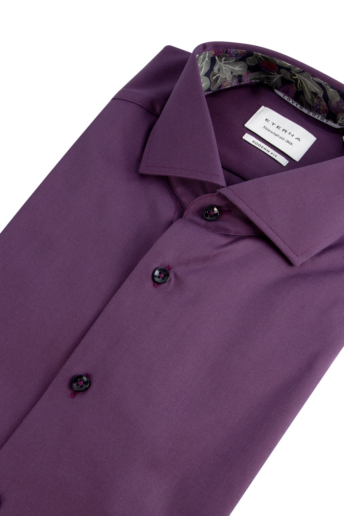Eterna Modern Fit Pattern Detail Shirt Purple