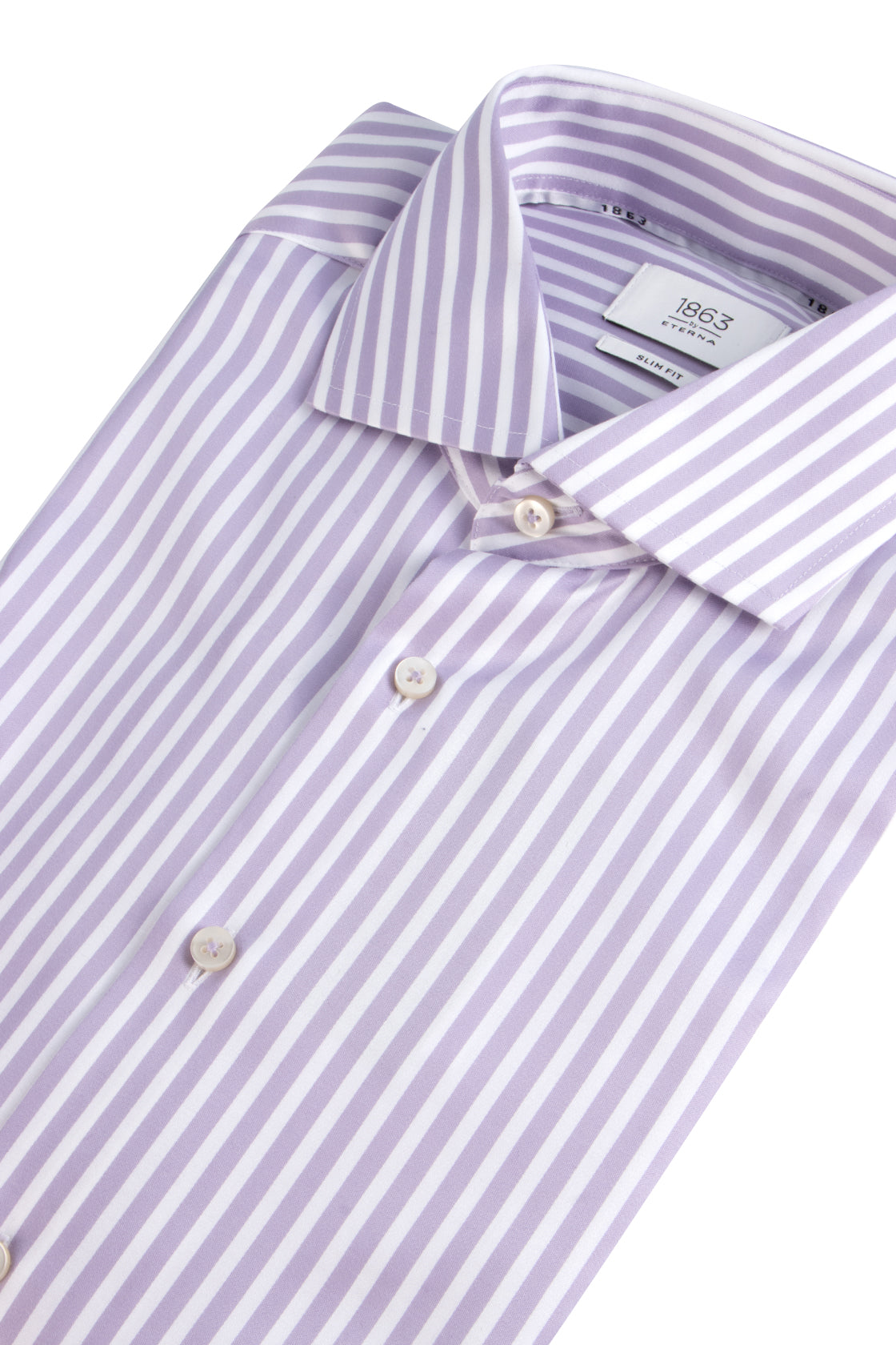 Eterna Slim Fit Striped Shirt Lilac