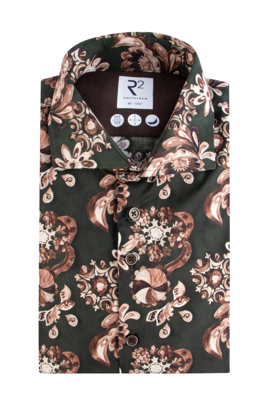 R2 Amsterdam Fine Twill Shirt Dark Green