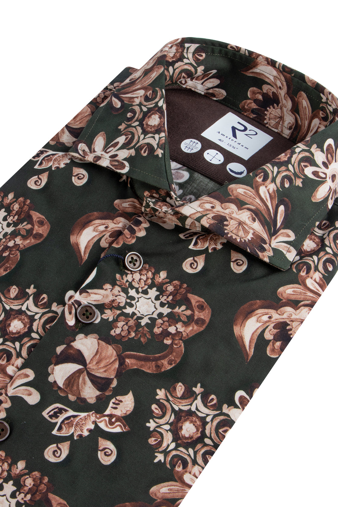 R2 Amsterdam Fine Twill Shirt Dark Green