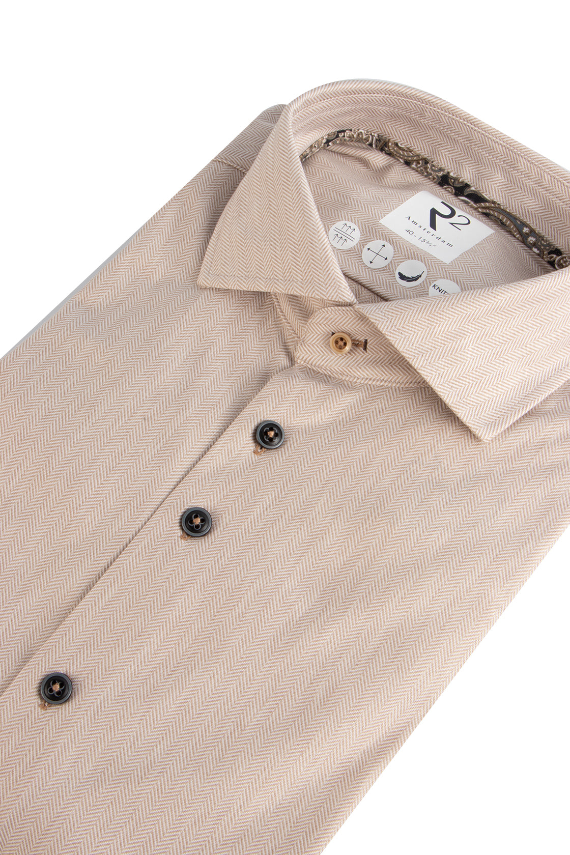 R2 Amsterdam Herringbone Shirt Beige