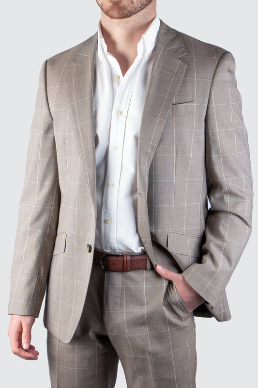 Routleys LE check Suit Light Brown