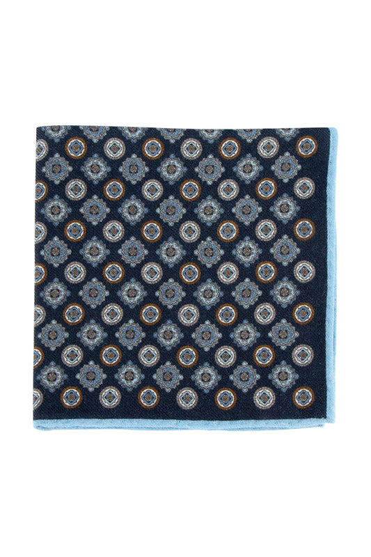 Hemley Wool Navy Shield Geometric Pattern Hank