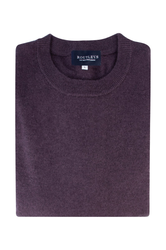 Routleys Crew Neck Wool/Cashmere Pullover Grape