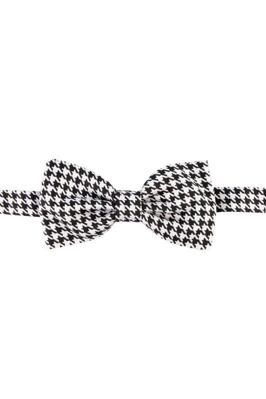 Cantini Ambra Woven Silk Bow Tie Black/White