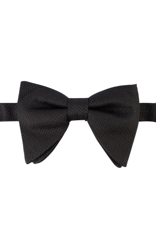 Cantini Nilde Woven Silk Bow Tie Black