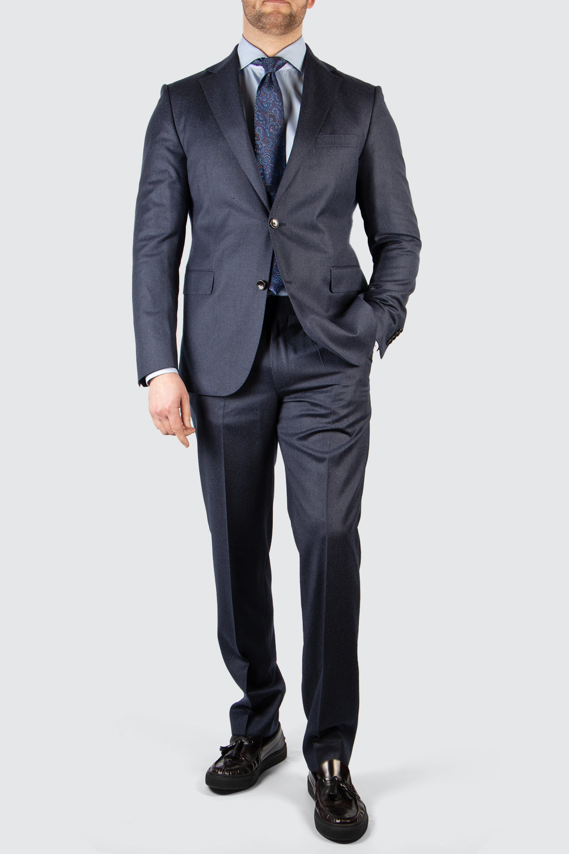 Eduard Dressler Sean Jim Flannel Suit Navy