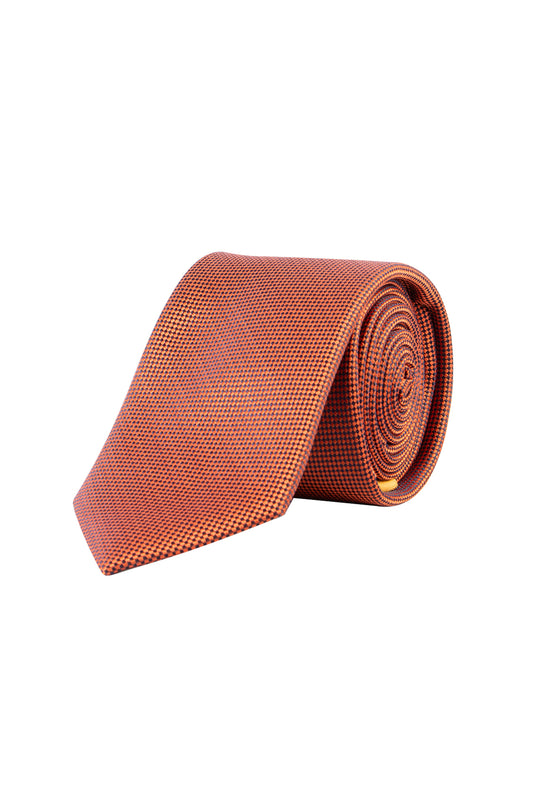 Carlo Visconti Burnt Orange Self Pattern Tie