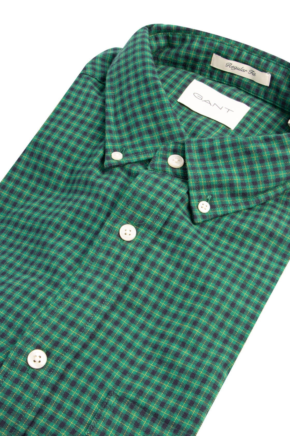 Gant Reg Microcheck Flannel Shirt Deep Forest Green