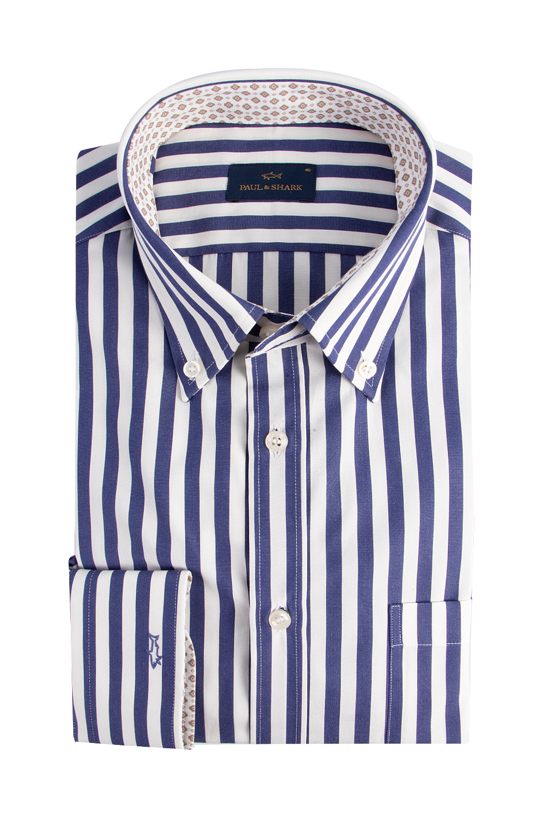 Paul & Shark LS Shirt 8mm Stripe Navy