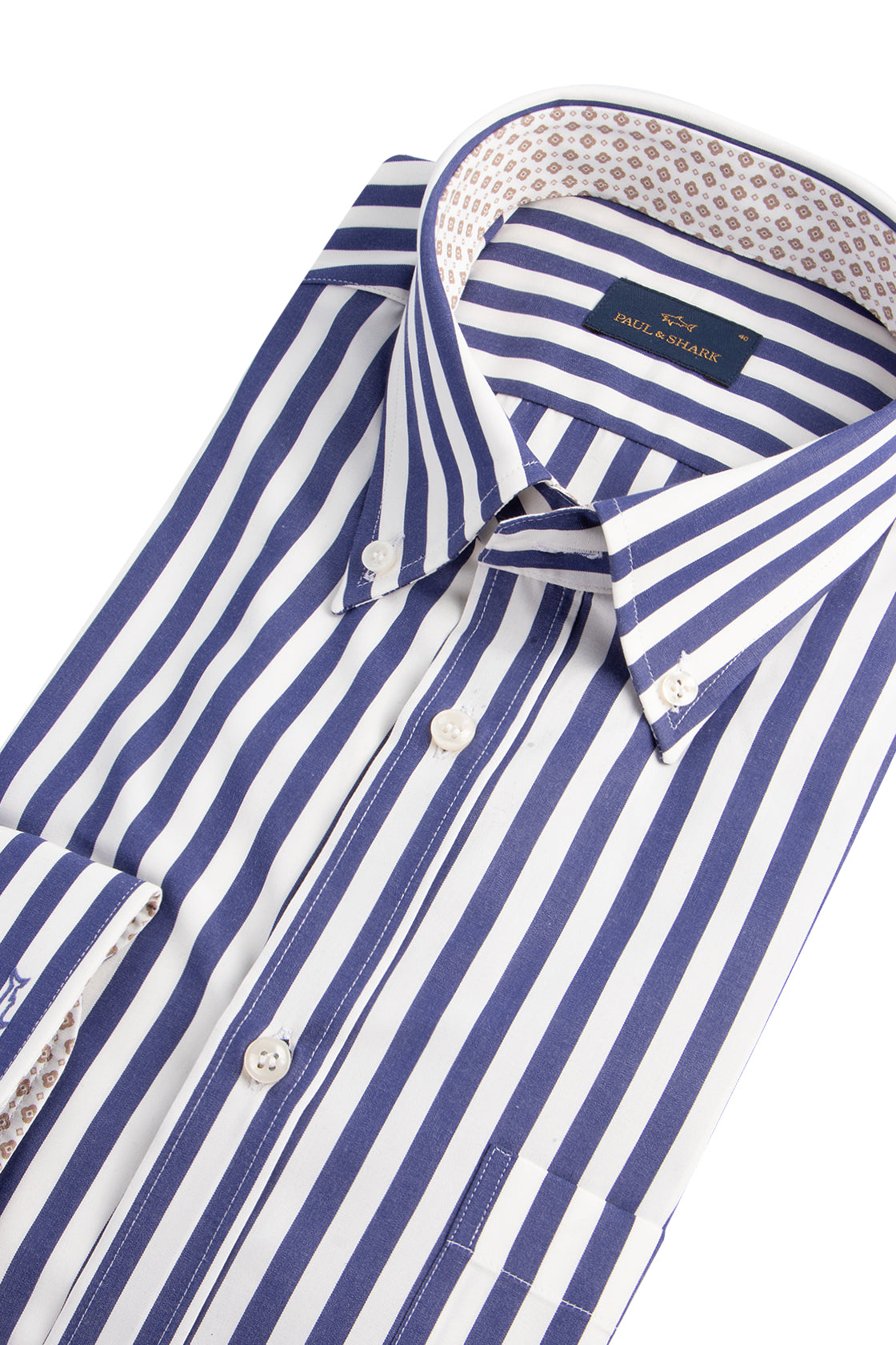 Paul & Shark LS Shirt 8mm Stripe Navy