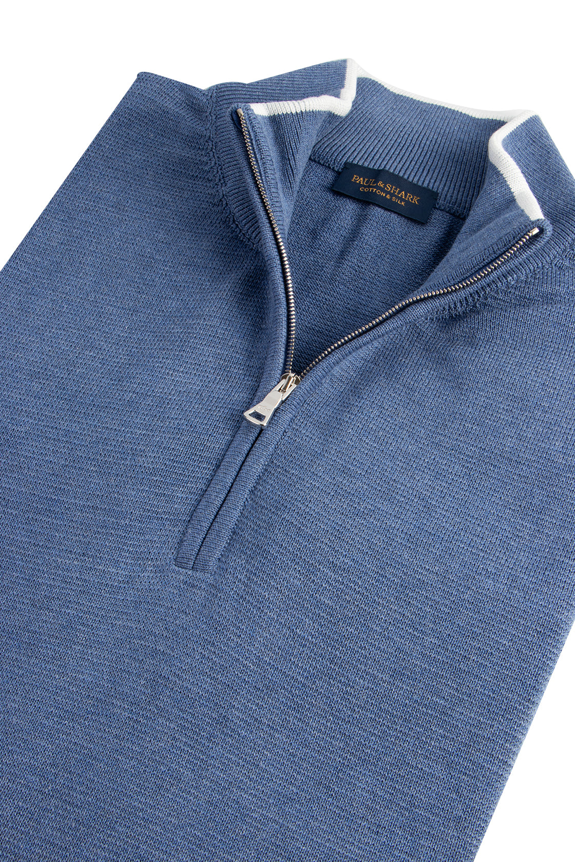 Paul & Shark LS 1/4 Zip Sweater Silk/Cot Blue