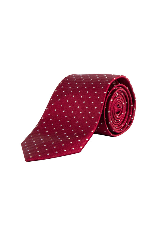 Eterna Burgundy/White 7.5cm Silk Tie