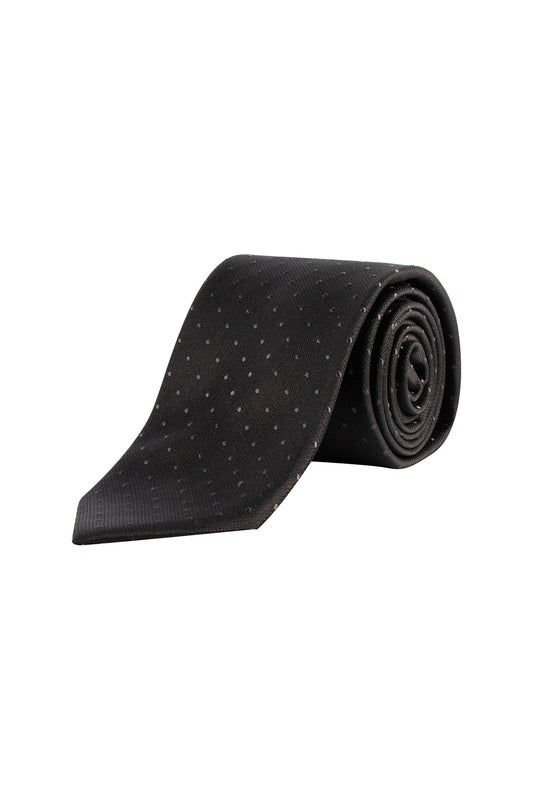 Eterna Black Dot 7.5cm Silk Tie
