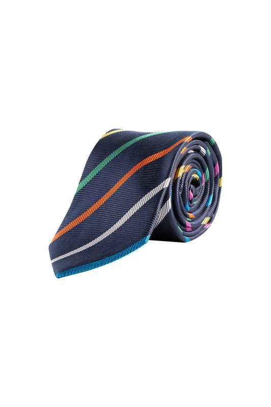 Cantini Carpino Silk Stripe Tie Colourful
