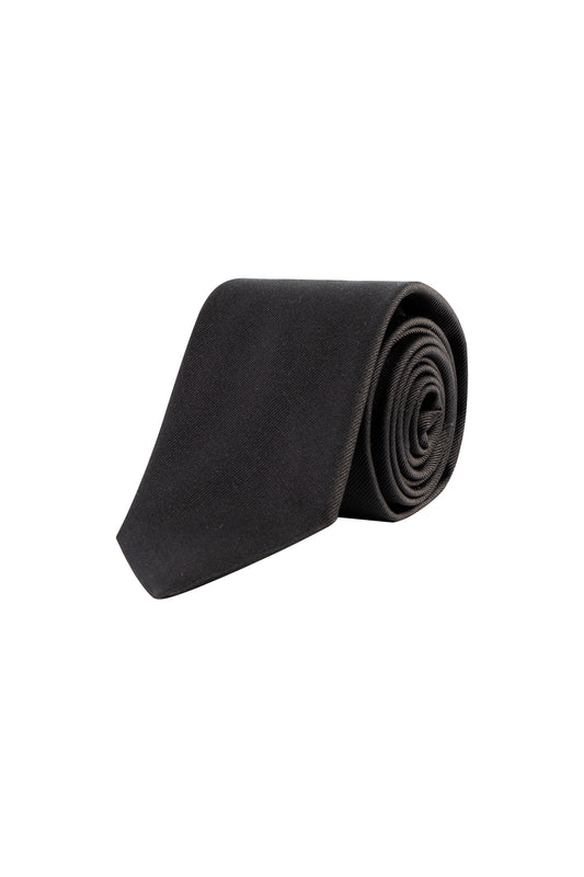 Cantini Pino Silk Plain Twill Tie Black