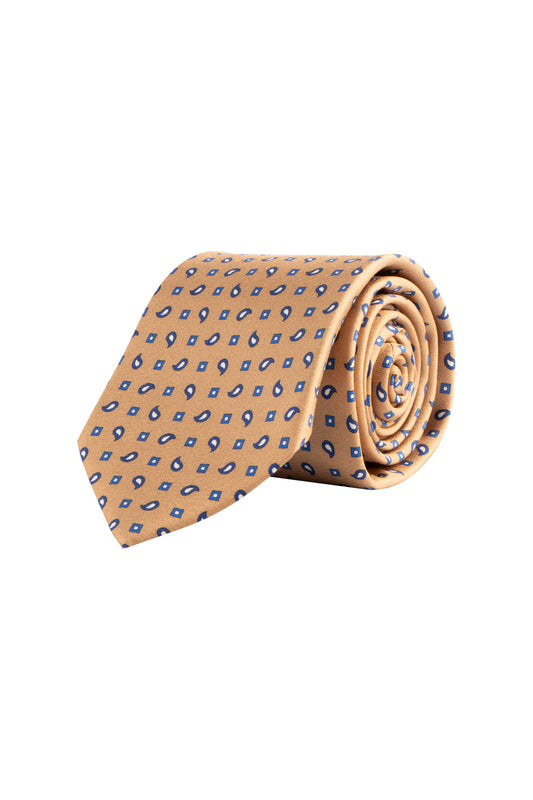 Cantini Cardo Silk Pattern Tie Sand