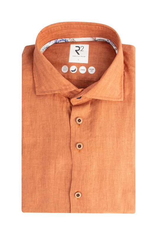 R2 Amsterdam Linen/Cotton Shirt Brique