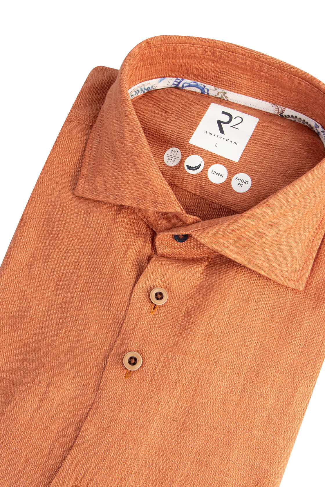 R2 Amsterdam Linen/Cotton Shirt Brique