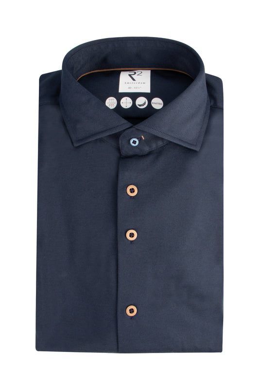 R2 Amsterdam LS Business Stretch Shirt Navy