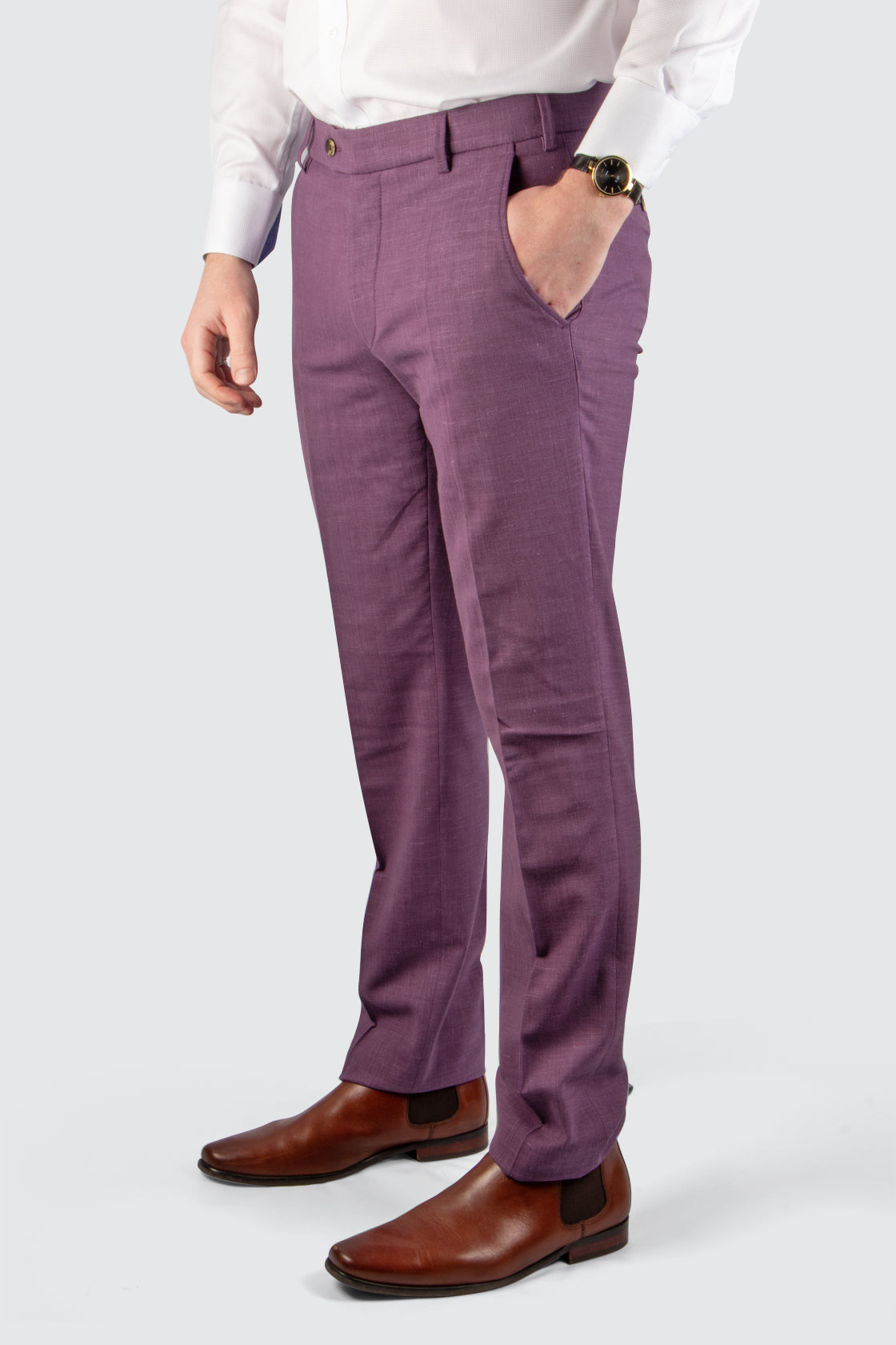 Meyer Bonn Wool Mix Business Trouser 34L Purple