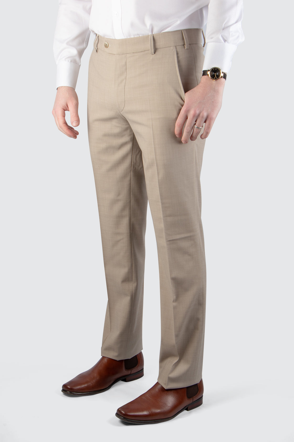Meyer Roma Wool Mix Business Trouser 34L Beige