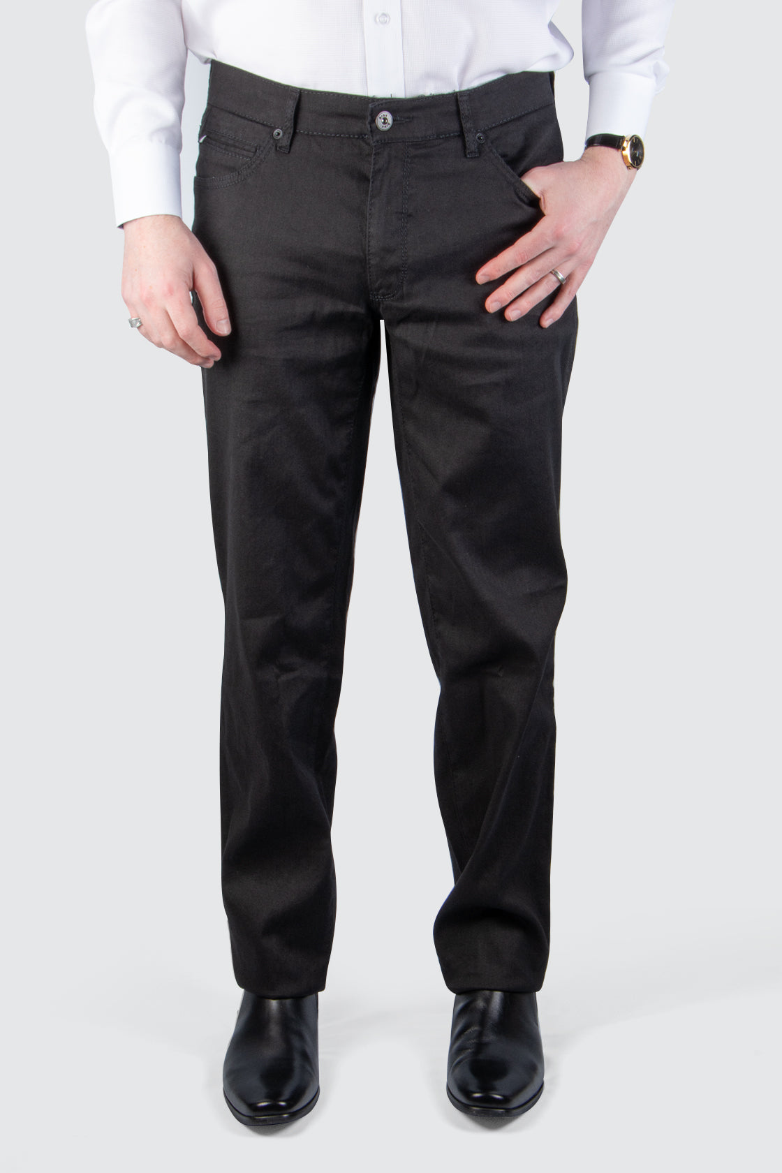 Brax Cadiz 5pkt Linen Pant 34L Black