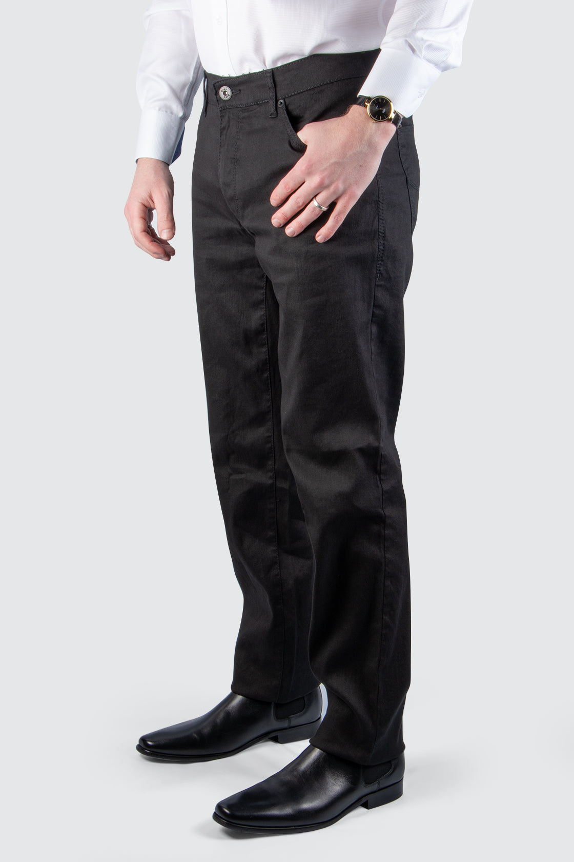 Brax Cadiz 5pkt Linen Pant 34L Black