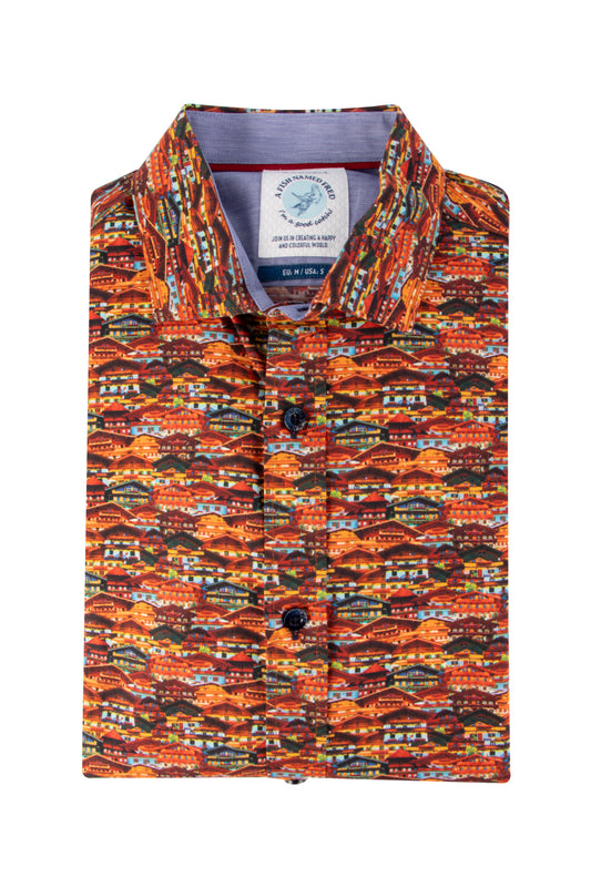 A Fish Named Fred Tiroler House Shirt Orange