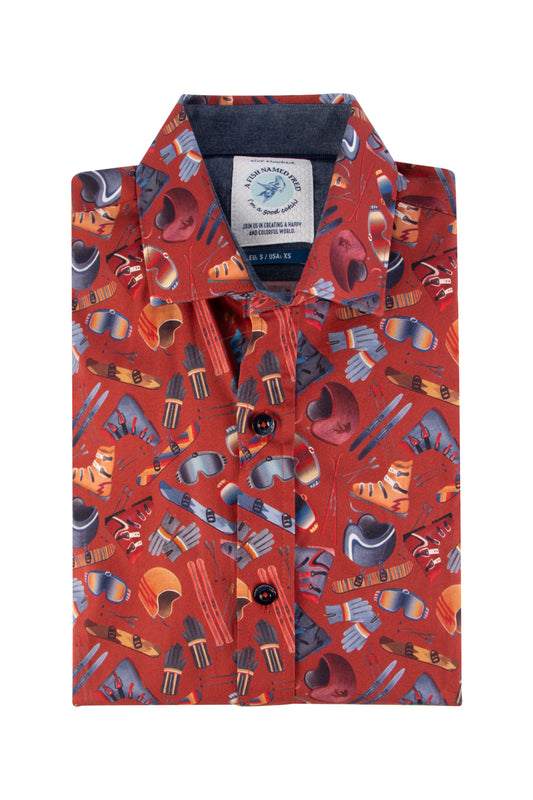 A Fish Named Fred Skiing Shirt Red