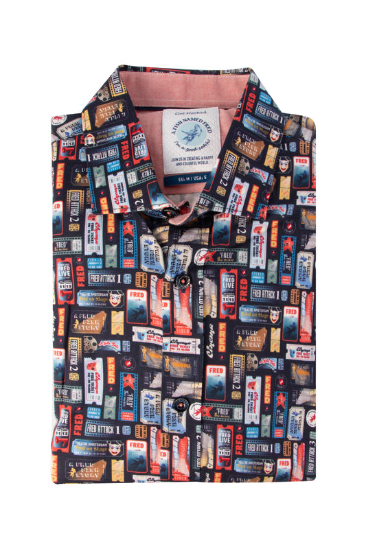 A Fish Named Fred Cinema Tickets Shirt Navy