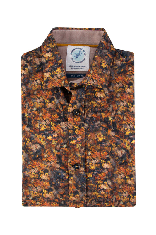 A Fish Named Fred Forest Leaves Shirt Gold Yellow