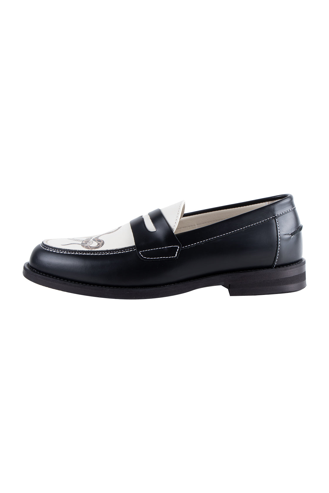 Duke + Dexter Wilde Snake Penny Loafer Blk/Wht/Print