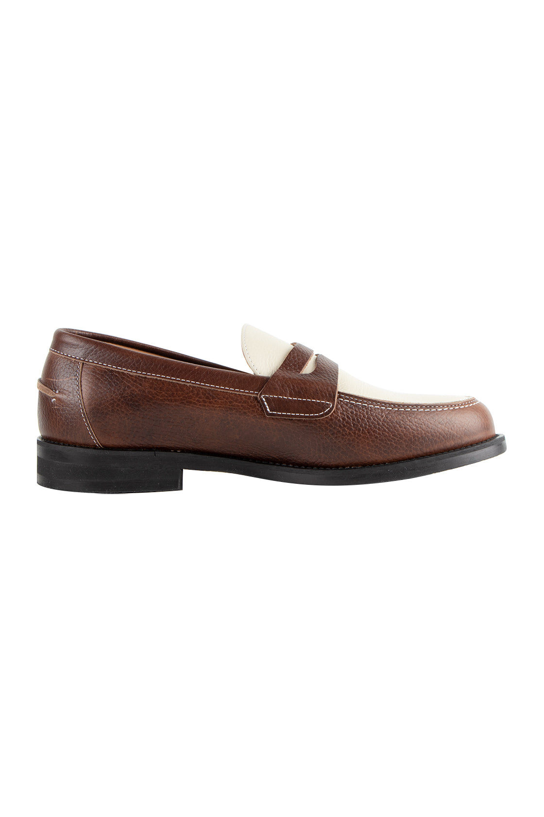 Duke + Dexter Wilde Penny Loafer Pebble Brn/Off Wht