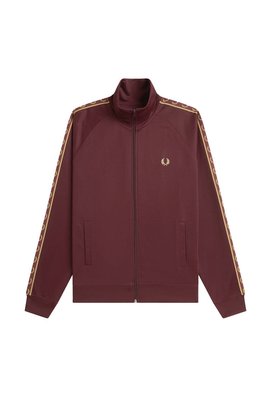 Fred Perry Contrast Tape Track Jacket Oxblood/Champagne