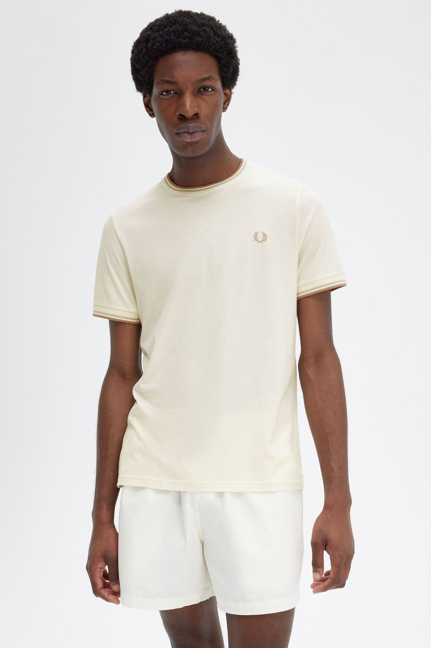 Fred Perry Twin Tipped SS Tee Ecru/Honeycomb