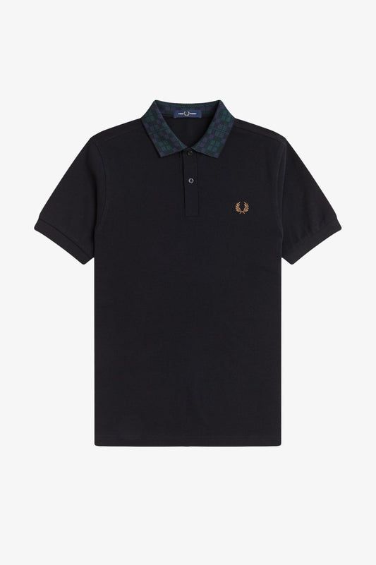 Fred Perry SS Jacquard Polo Black