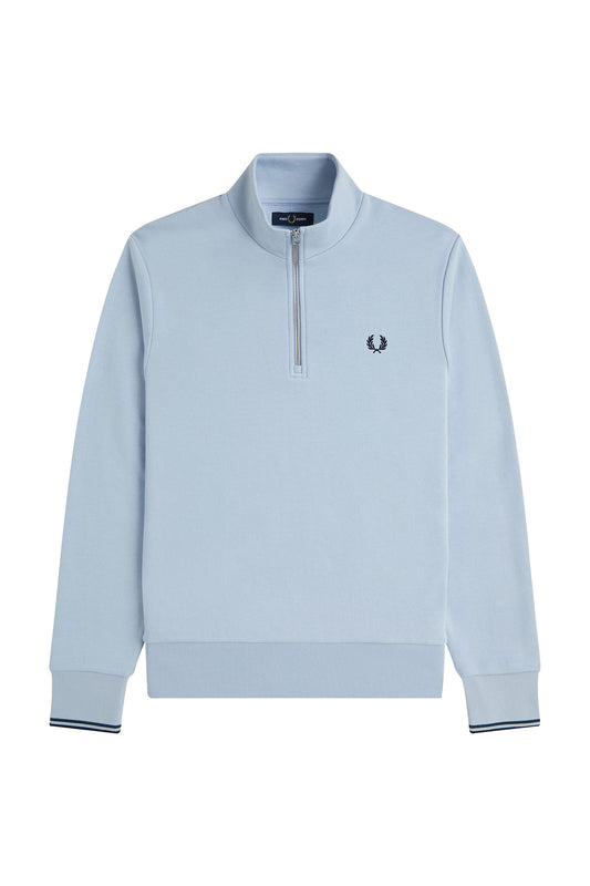 Fred Perry Half Zip Sweater Light Smoke