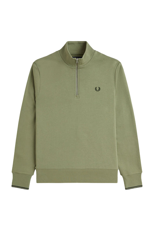 Fred Perry Half Zip Sweater Court Green