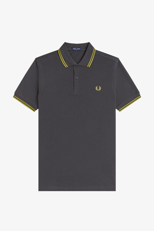 Fred Perry Twin Tipped Polo Anchor Grey