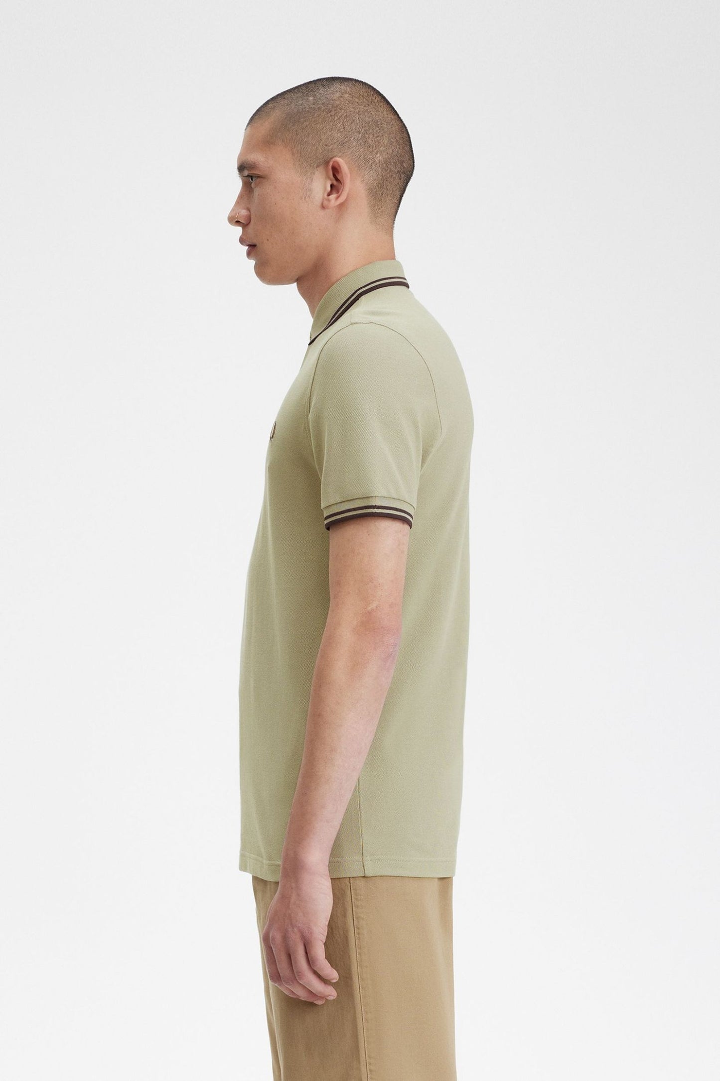 Fred Perry Twin Tipped Polo Shirt Warm Grey/Brick