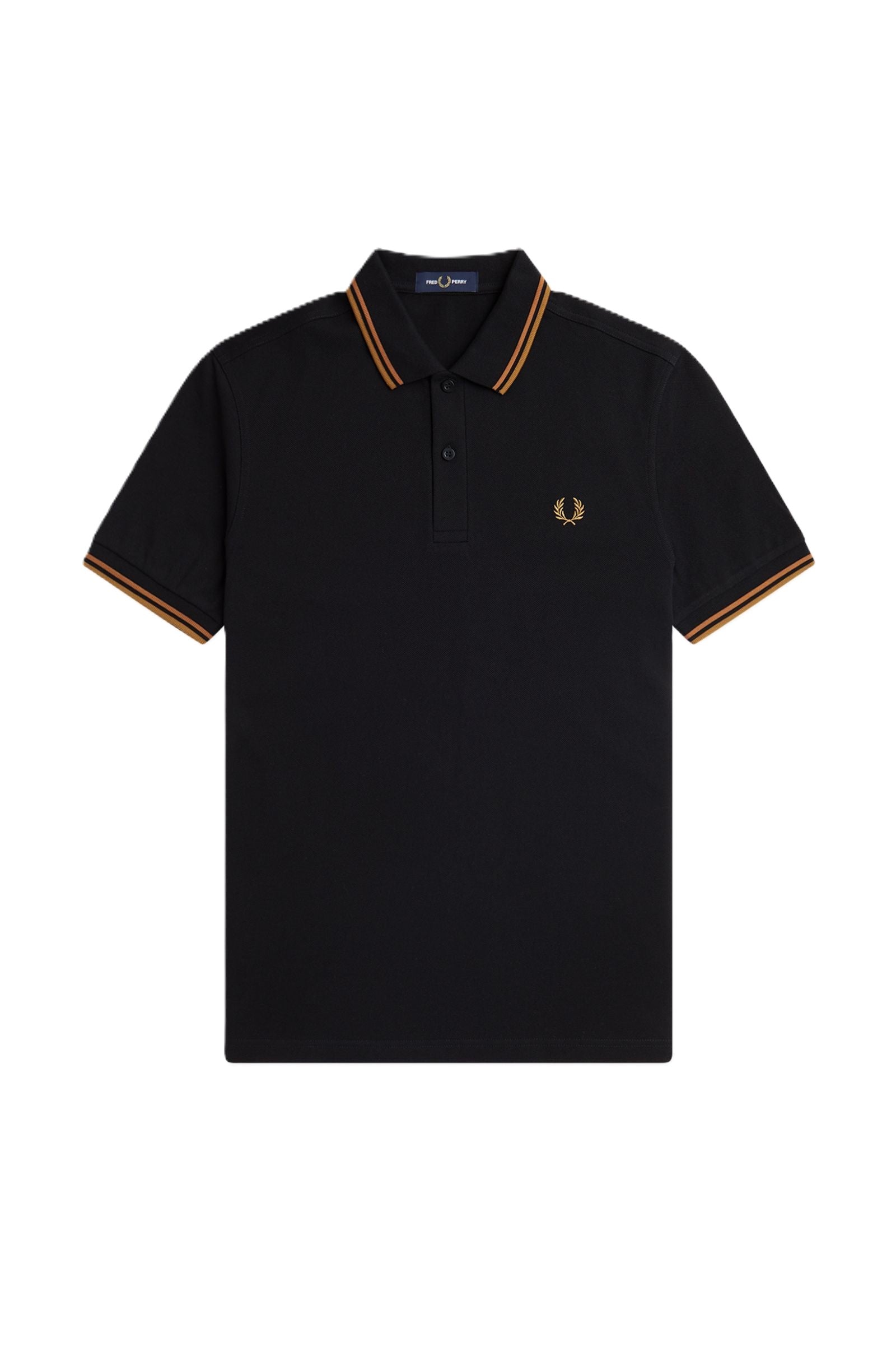 Fred Perry Twin Tipped Polo Shirt Blk Nutflk DkCar routleys