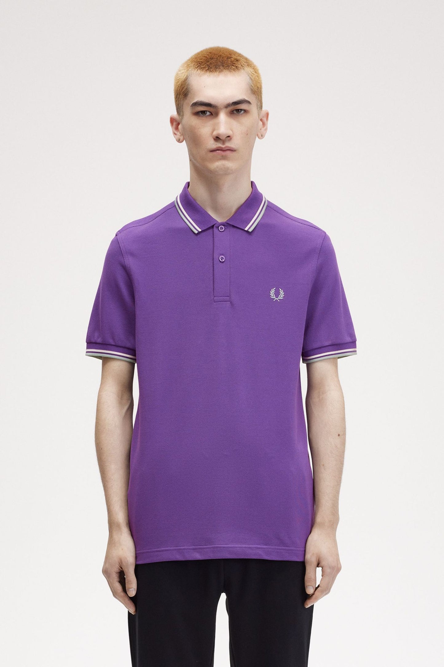 Fred Perry Twin Tipped SS Polo Amethyst/Ecru/Blue