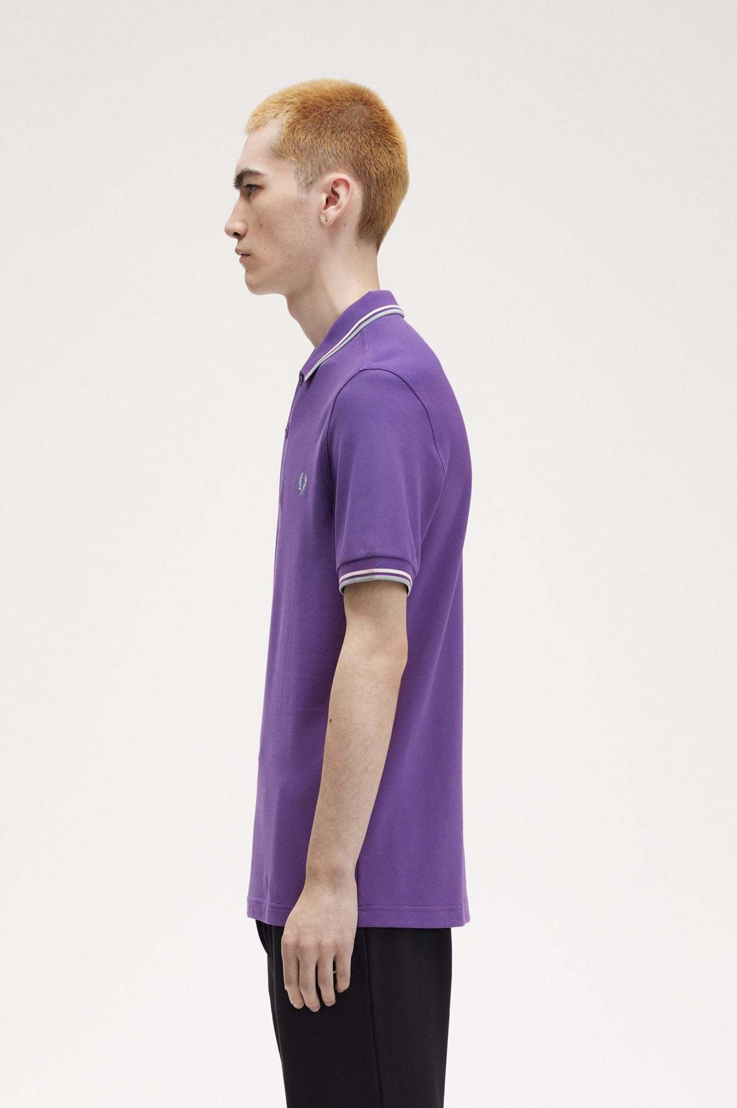 Fred Perry Twin Tipped SS Polo Amethyst/Ecru/Blue