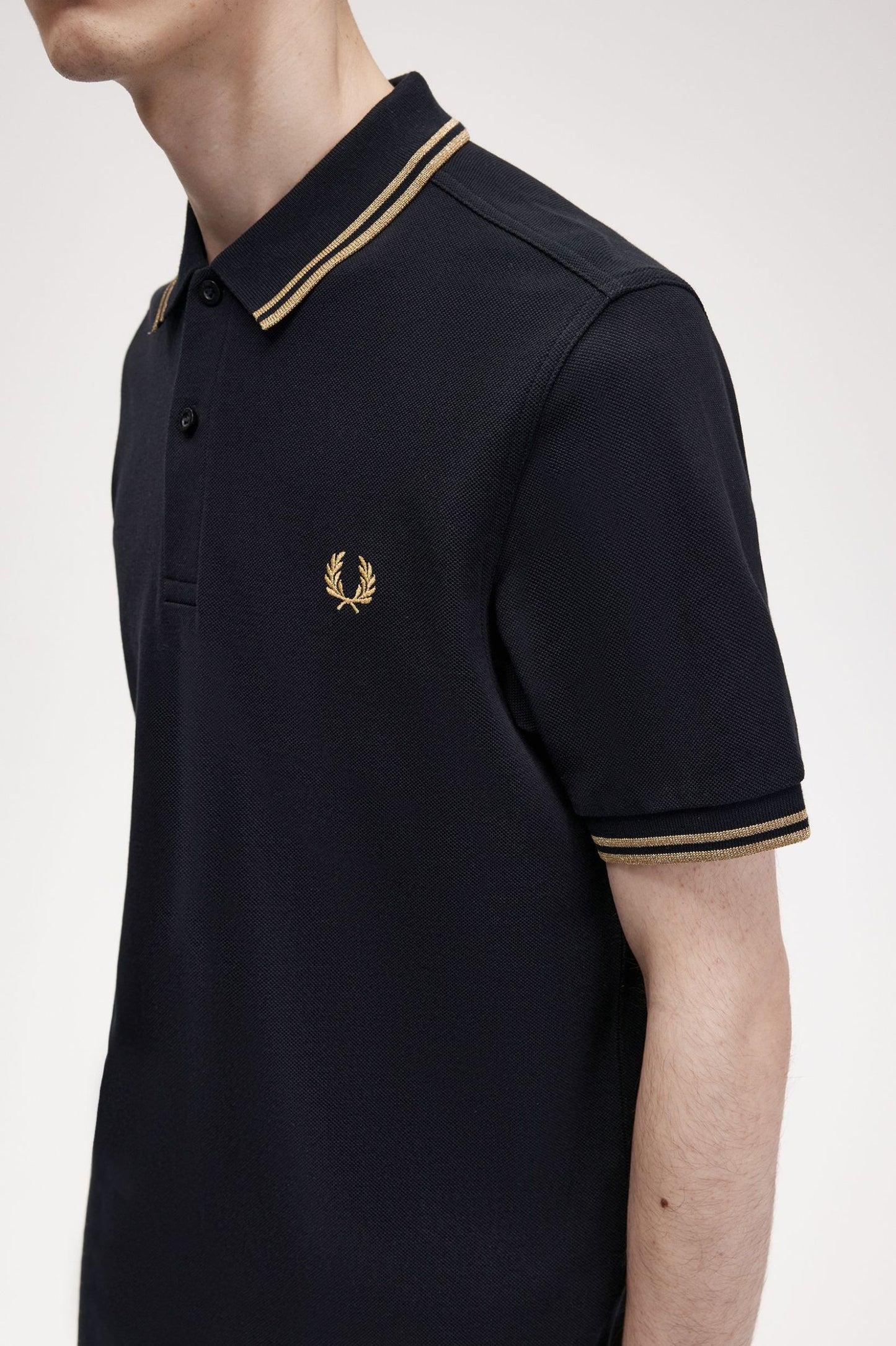 Fred Perry Twin Tipped SS Polo Black/Gold