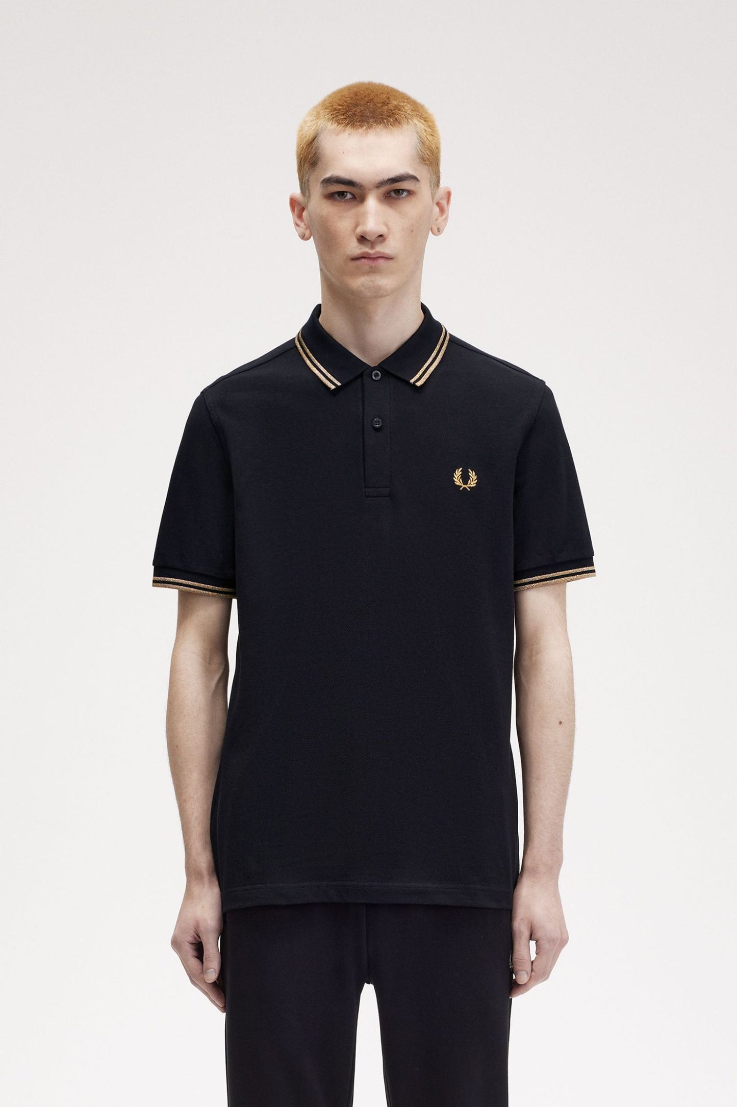 Fred Perry Twin Tipped SS Polo Black/Gold