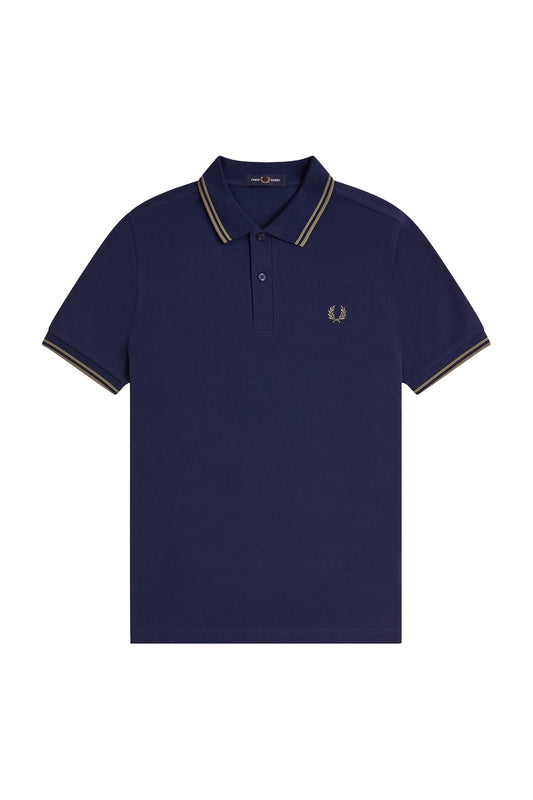 Fred Perry Twin Tipped Polo Navy & Olive