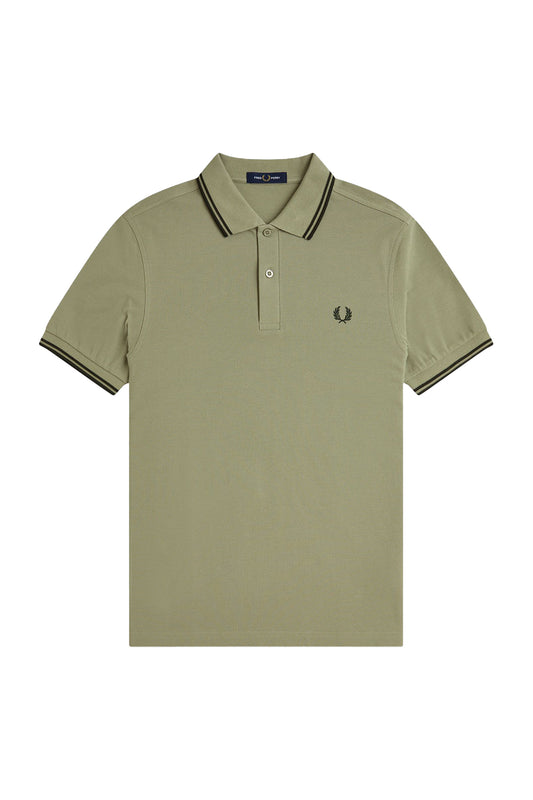Fred Perry Twin Tipped Polo Olive & Green