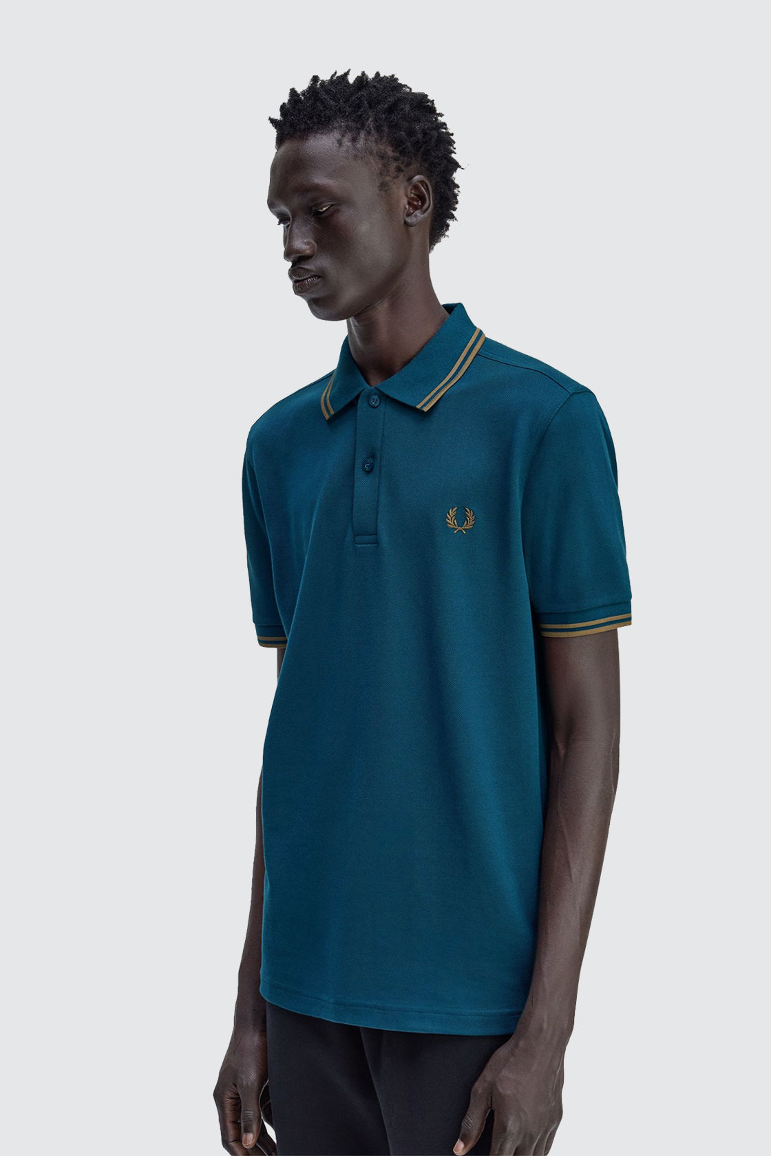 Fred Perry Twin Tipped Polo Dark Petrol/Shaded Stone