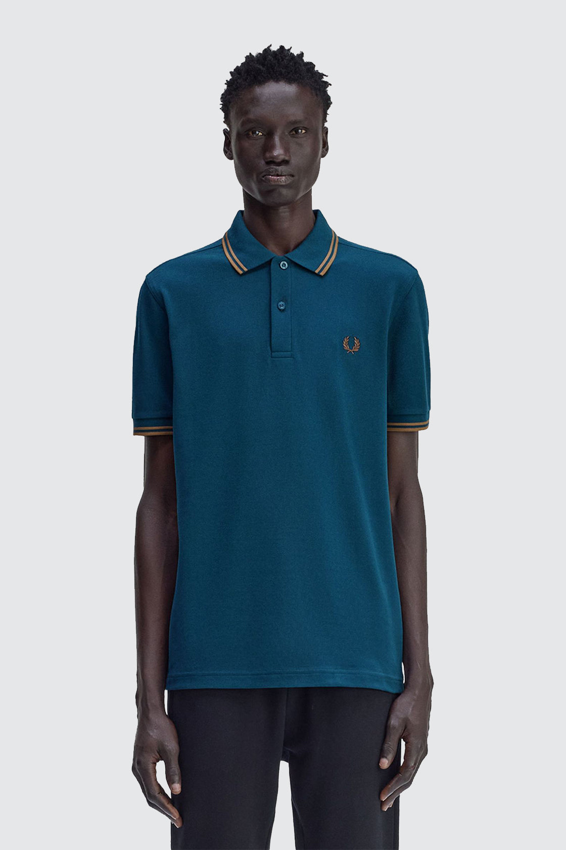 Fred Perry Twin Tipped Polo Dark Petrol/Shaded Stone
